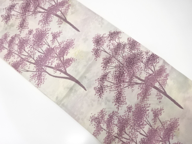 JAPANESE KIMONO / ANTIQUE FUKURO OBI / SILK / WOVEN TREE